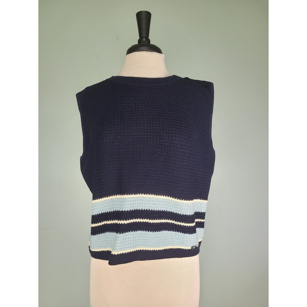 VTG St John Sport Sz L Sweater Top Striped Old Money Quiet Luxury Athleisure